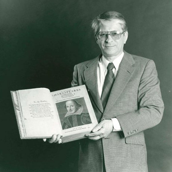Patrick Hanratty, Ph.D. '77 donates copy of Shakespeare's 1963 "First Folio" to UCI Libraries