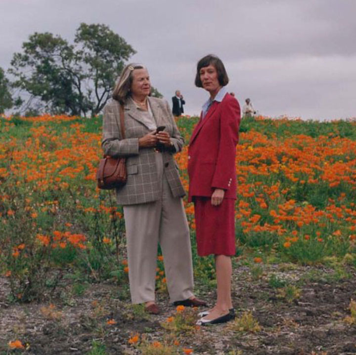 Laurel Wilkening, UC Irvine's third chancellor (right), pictured with Joan Irvine