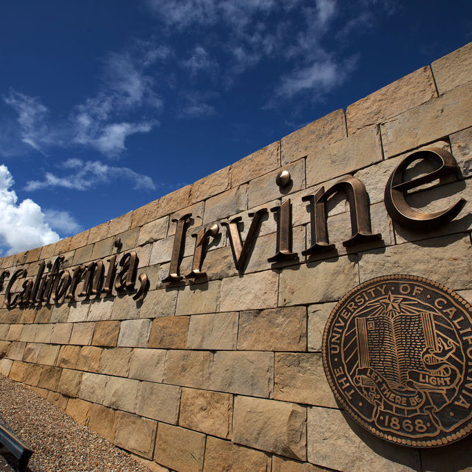 UC Irvine monument sign in Research Park