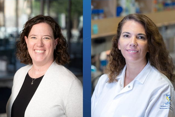  Darci Trader (left), UC Irvine associate professor of pharmaceutical sciences and co-author Claudia Benavente (right), UC Irvine associate professor of pharmaceutical sciences