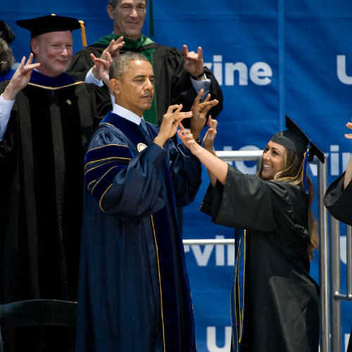 In 2014, President Barack Obama spoke at all-graduate commencement ceremony