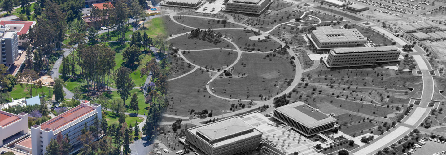 UC Irvine 60th anniversary then and now banner