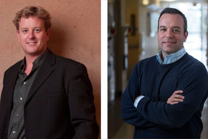 UC Irvine professors Mathew Blurton-Jones (left) and Robert Spitale