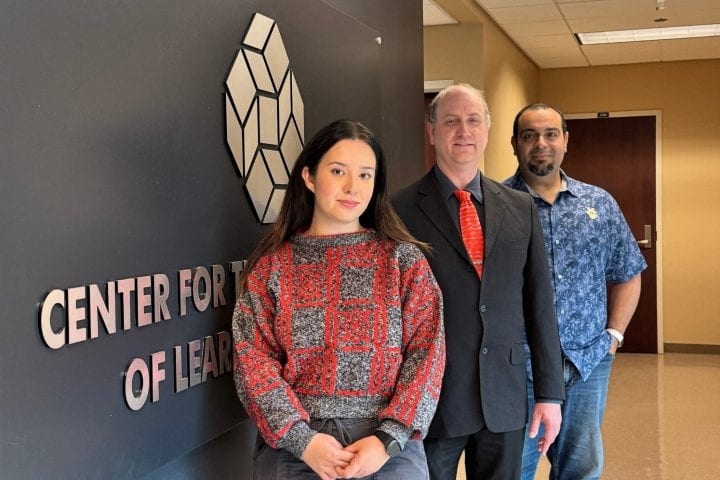 Michael Yassa, PhD, right, with co-authors Bryce Mander, PhD, and Destiny Berisha