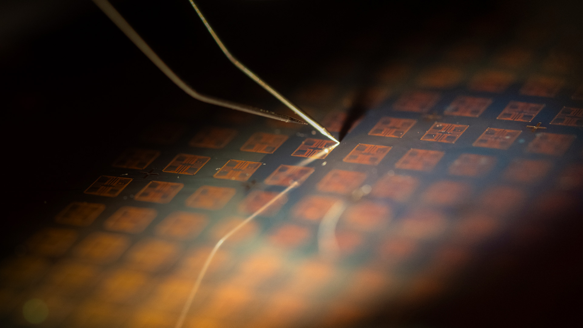 Engineering professor Peter Burke and grad student Sangjun Noh with the “electronic nose”